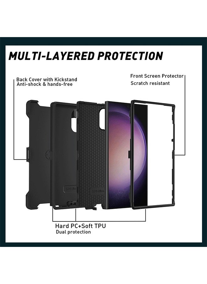 X-level - Samsung Galaxy S24 Ultra Case Cover Shockproof Camera Len Protection Anti-scratch Comfortable Touch Feel Tough Armor Hand Free Kickstand Holder Back Cover Phone Shell Accessories Protector - Image 1