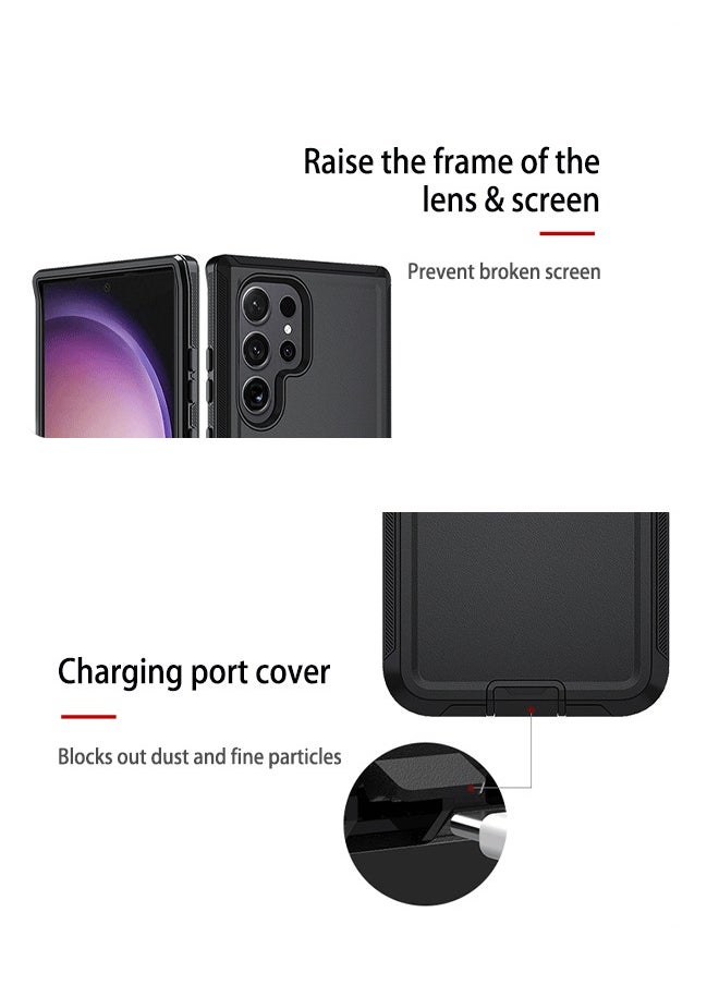 X-level - Samsung Galaxy S24 Ultra Case Cover Shockproof Camera Len Protection Anti-scratch Comfortable Touch Feel Tough Armor Hand Free Kickstand Holder Back Cover Phone Shell Accessories Protector - Image 1