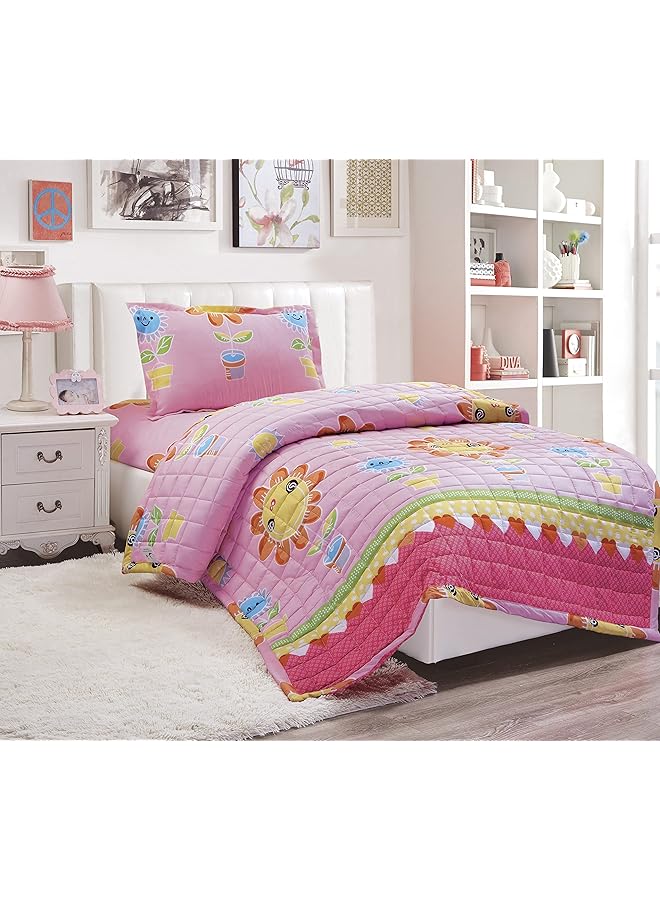 إيروريكس طقم لحاف مضغوط للأطفال طقم فراش قابل للعكس للبنات والأولاد ناعم قابل للتنفس 3 قطع مقاس مفرد 150 - Image 1