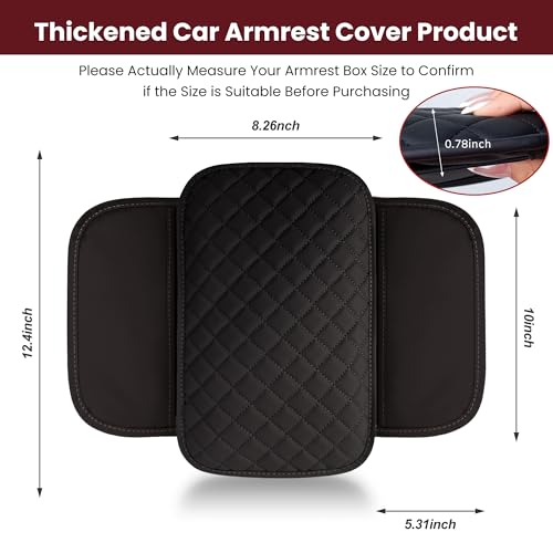 DSCARCovers Upgraded Car Middle Center Console Cover with 2 Storage Universal Microfiber Leather Car Armrest Cover Cushion for Most Vehicles Memory Foam Comfort Stylish Leather ScratchResistant Thickened - Image 3