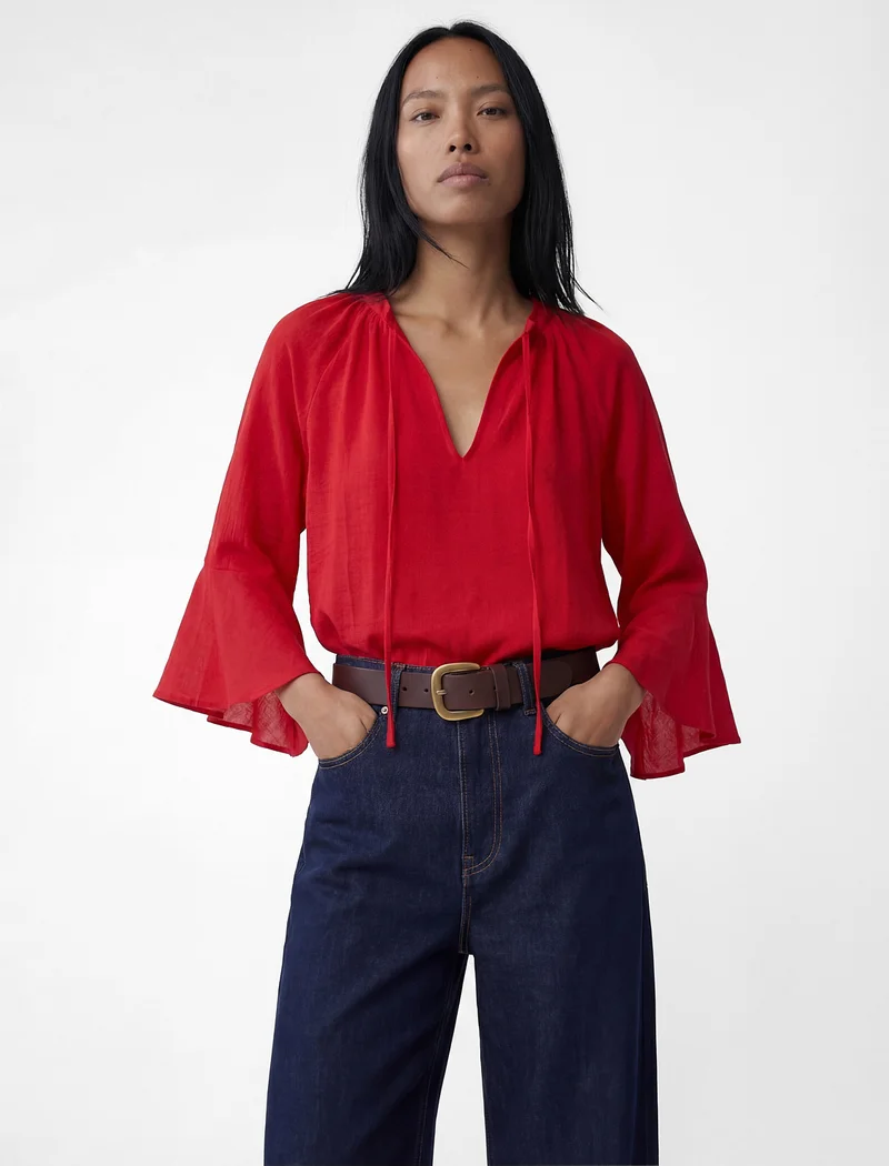 كوتون Ruffled Blouse