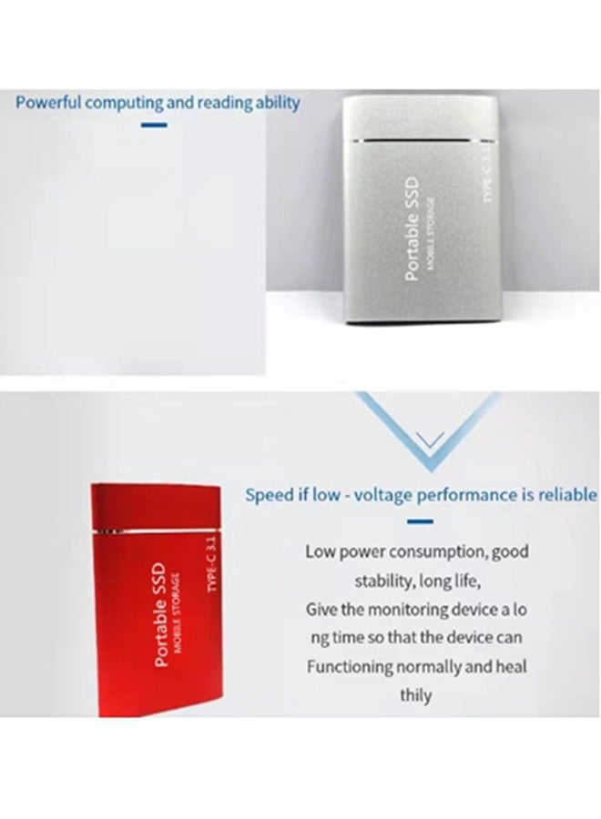 Type-C Mobile Solid State Drive Portable USB3.1 Interface SSD Shockproof Aluminum Alloy Solid State Drive for PC Laptop Mac Data Storage and Transfer and Android Phone, Computers and Tablets(1TB,Sil - Image 2
