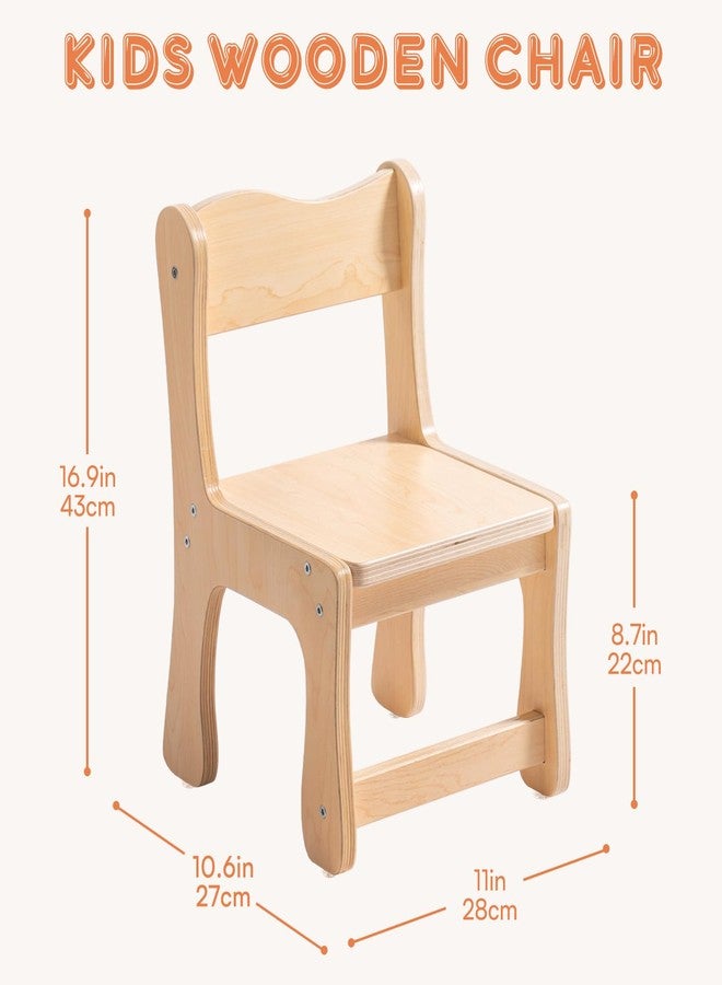 ROBOTIME Kids Wooden Chairs Set of 2, Toddler Chairs for Table & Playroom, Solid Wood Kids Furniture with Ergonomic Backrest, Heavy Duty Children’s Chairs for Reading, Dining & Learning - Image 2
