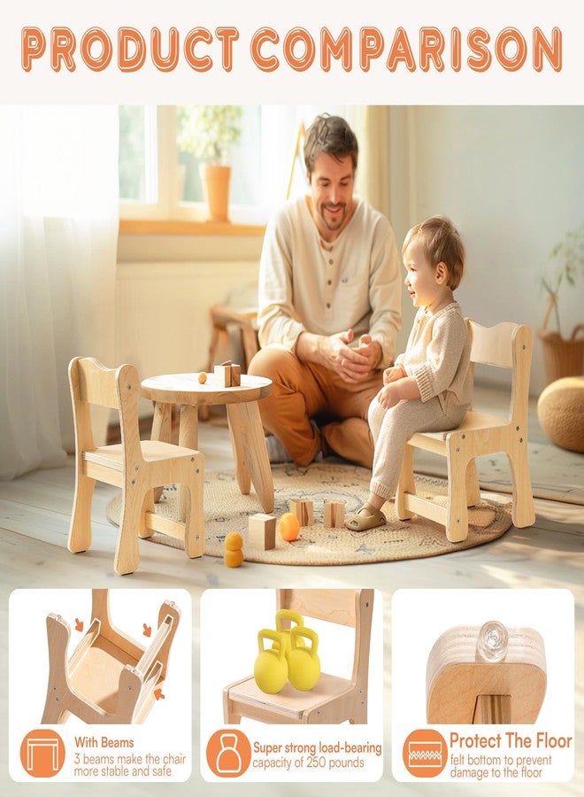 ROBOTIME Kids Wooden Chairs Set of 2, Toddler Chairs for Table & Playroom, Solid Wood Kids Furniture with Ergonomic Backrest, Heavy Duty Children’s Chairs for Reading, Dining & Learning - Image 4