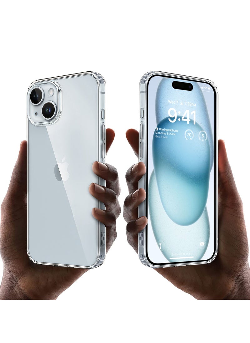 INFOSUN - iPhone 15 Case Clear Cover [Anti-Yellowing] Ultra Thin Silicone Shockproof Back Cases Transparent Protective Phone Case for Apple iPhone 15（2023） - Crystal Clear - Image 1