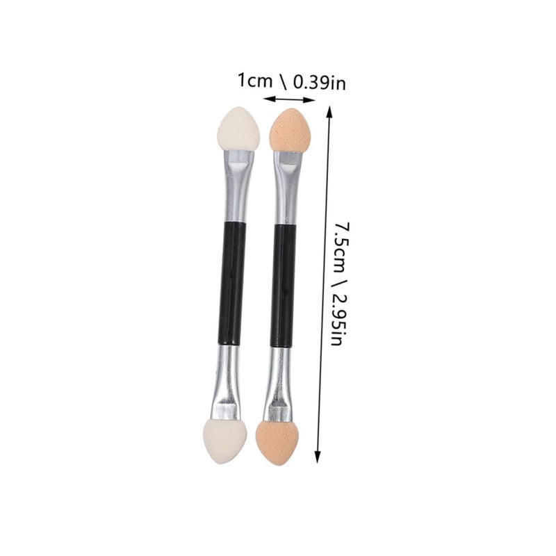 40pcs Double-ended Eyeshadow Applicators Disposable Eye Makeup Brush Set with Long Handle for Powder Eyeshadow Blending and Precision Application, for Travel and Daily Use - Image 2