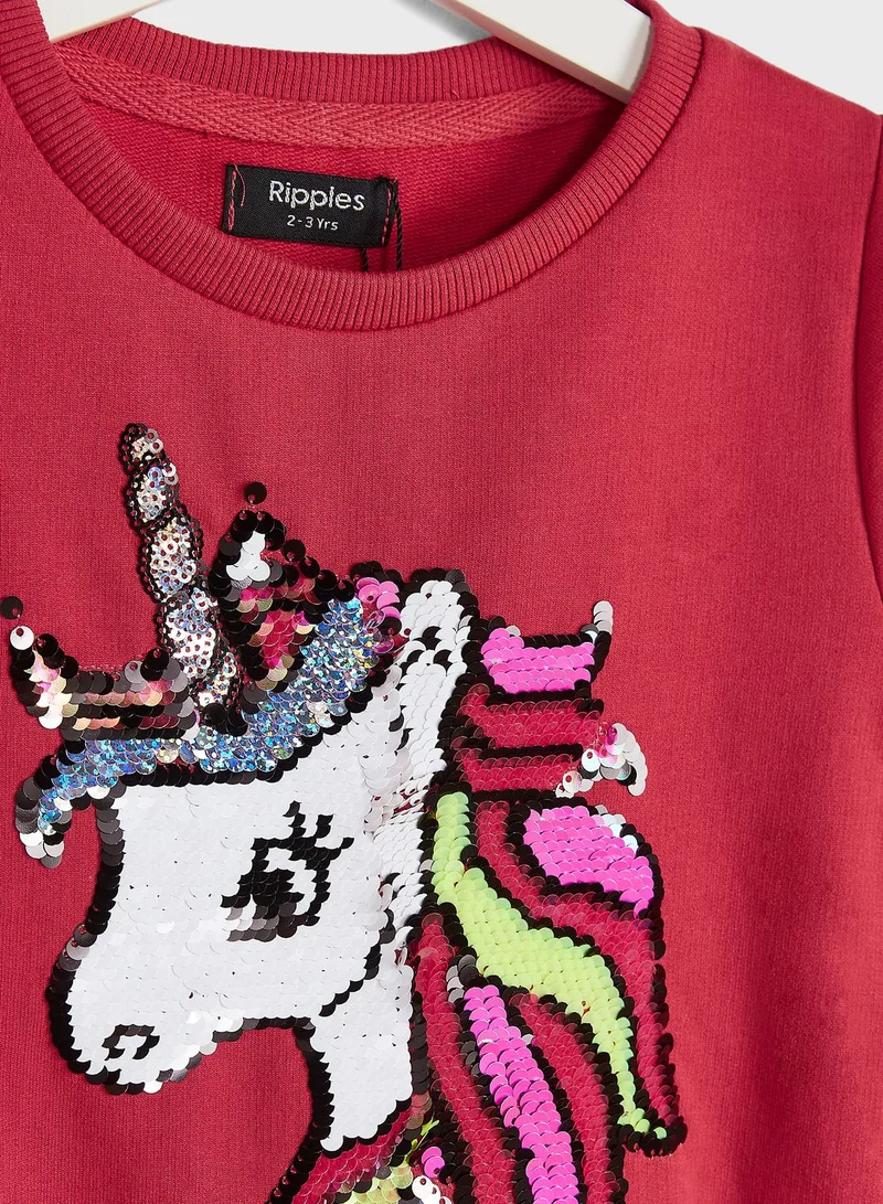 Ripples Unicorn Print Sweater