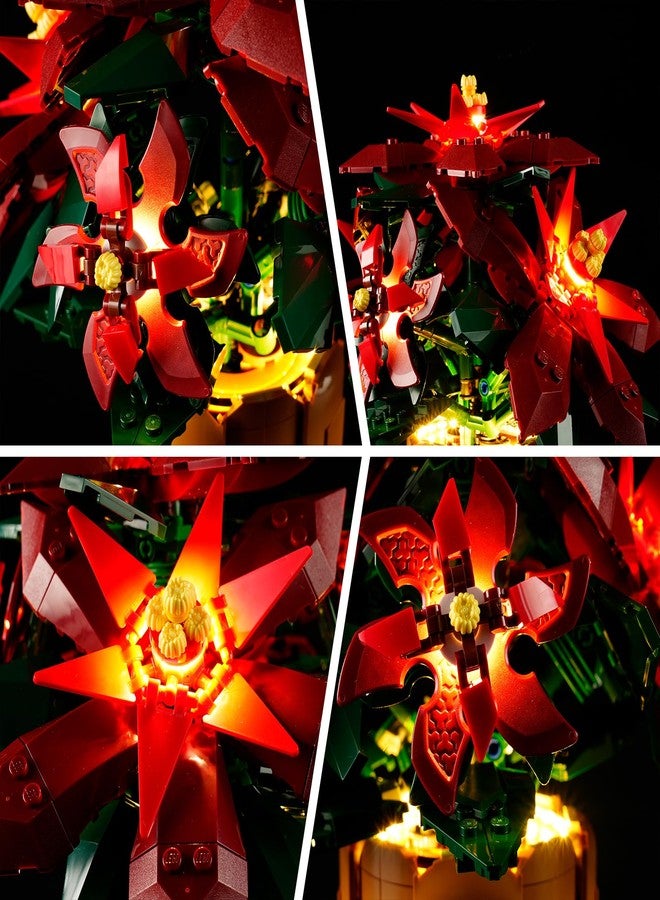 BRIKSMAX Light Kit for Lego Poinsettia -Innovative Led Lighting Compatible with Lego Icons 10370- Not Included Lego Set - Image 3