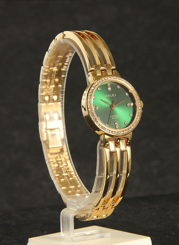 هالي ساعة HALEI Harley نسائية فاخرة - إسوارة فولاذ صلب بكريستال - تصميم أنيق براق - هدية نسائية - Image 5