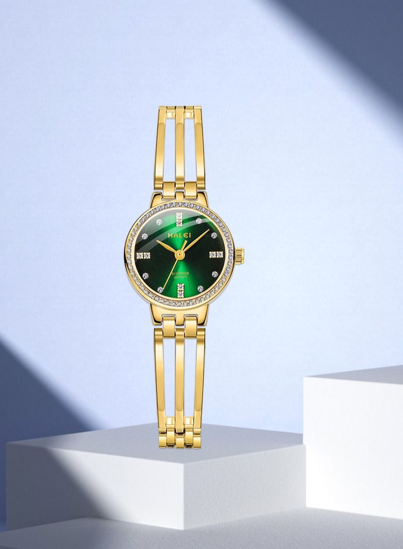 هالي ساعة HALEI Harley نسائية فاخرة - إسوارة فولاذ صلب بكريستال - تصميم أنيق براق - هدية نسائية - Image 4
