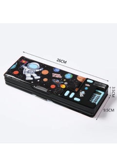 Generic Pop Up Multifunction Pencil Case for Kids, with Calculator Sharpener Cute School Supplies Multifunction Stationery Organizer Space Gift for Kids Teens (Black)  - Image 3