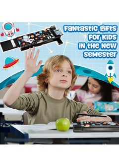 Generic Pop Up Multifunction Pencil Case for Kids, with Calculator Sharpener Cute School Supplies Multifunction Stationery Organizer Space Gift for Kids Teens (Black)  - Image 5