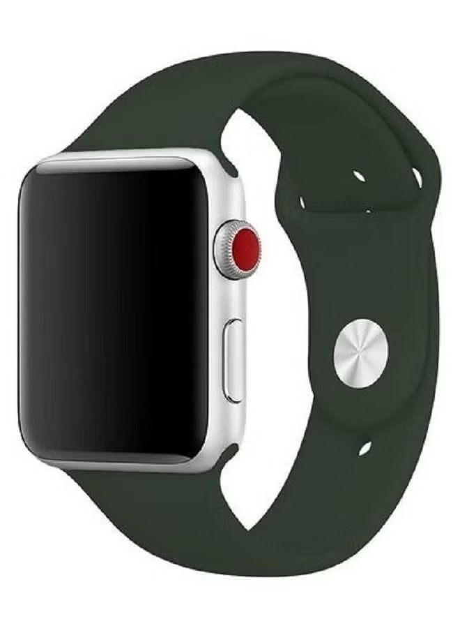 Zaboon Sports Band for Apple Watch 42/44/45mm Soft Silicone Replacement Wrist Strap Compatible with iWatch Apple Watch Series 7/SE/6/5/4/3/2/1 Dark Olive  - Image 1