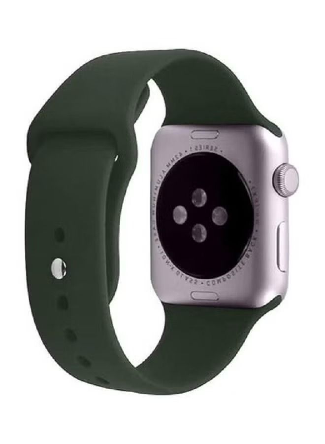 Zaboon Sports Band for Apple Watch 42/44/45mm Soft Silicone Replacement Wrist Strap Compatible with iWatch Apple Watch Series 7/SE/6/5/4/3/2/1 Dark Olive  - Image 3