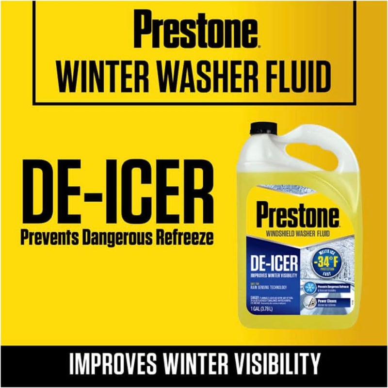 Prestone سائل غسيل الزجاج الأمامي من بريستون AS250 مزيل الجليد 1 جالون - Image 4
