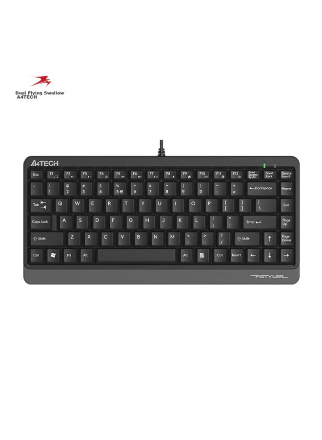 A4tech Fk11 Fei Shidai Wired Mini Keyboard, Thin Film Office Typing Keyboard, Laptop External Desktop Computer, 86 Keys Portable Usb Interface, Su Kong Gray - Image 5