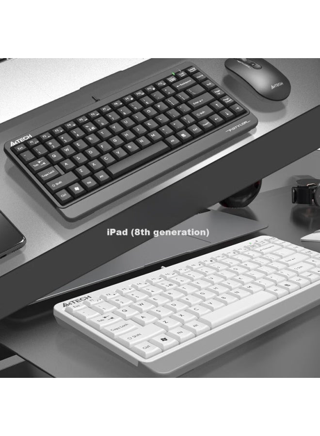 A4tech Fk11 Fei Shidai Wired Mini Keyboard, Thin Film Office Typing Keyboard, Laptop External Desktop Computer, 86 Keys Portable Usb Interface, Su Kong Gray - Image 3