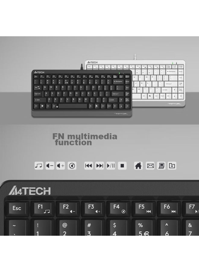 A4tech Fk11 Fei Shidai Wired Mini Keyboard, Thin Film Office Typing Keyboard, Laptop External Desktop Computer, 86 Keys Portable Usb Interface, Su Kong Gray - Image 4