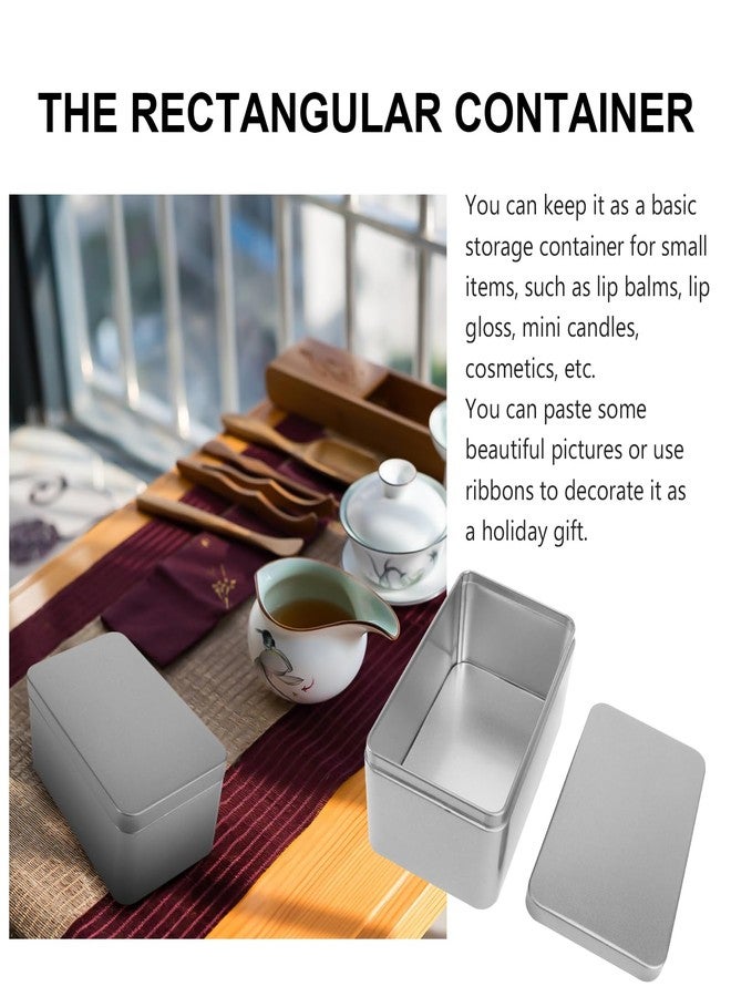 NUOBESTY علبة تخزين من الصفيح، علب معدنية مع أغطية، حاوية مستطيلة فارغة لملفات الكوكيز، شموع معدنية، شايLoose، علبة بسكويت محكمة الإغلاق لتخزين المنزل - Image 5