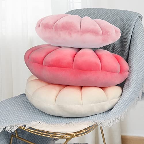 Yi-gog Seashell Pillow Sea Shaped Decorative Princess Throw Pillow 3D Velvet Soft Ocean Cute Throw Pillows for Bed Couch Chair Sofa Room 18 X 13 inch - Image 4