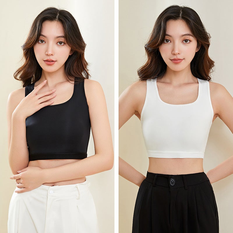 Miaoyi'An Ultra-Thin Pullover Corset Underwear Women'S Big Chest Slimming Sports Vest Fixed Chest Pad Shockproof Student Chest Wrap - Image 1