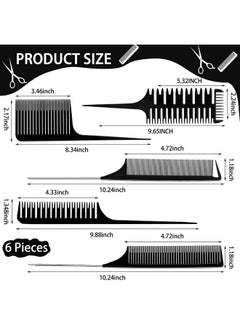 Patelai 6 Pieces Weaving Comb Dyeing Hair Comb Weaving Sectioning Foiling Comb Rat Tail Styling Hair Dyeing Combs For Foiling Balayage Hair Coloring (Various Styles)  - Image 3