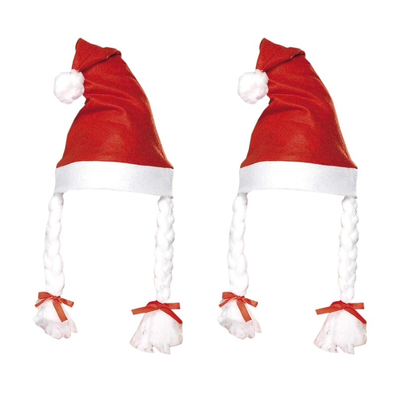 Ascension 2pcs Christmas Santa Claus HatSanta Claus Cap Merry Christmas Hat Pony Tail Cap for ChristmasXmas Party Celebration - Image 1
