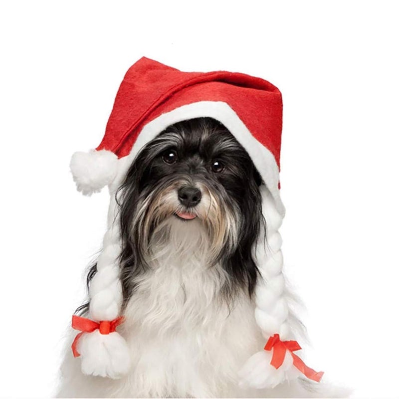 Ascension 2pcs Christmas Santa Claus HatSanta Claus Cap Merry Christmas Hat Pony Tail Cap for ChristmasXmas Party Celebration - Image 5