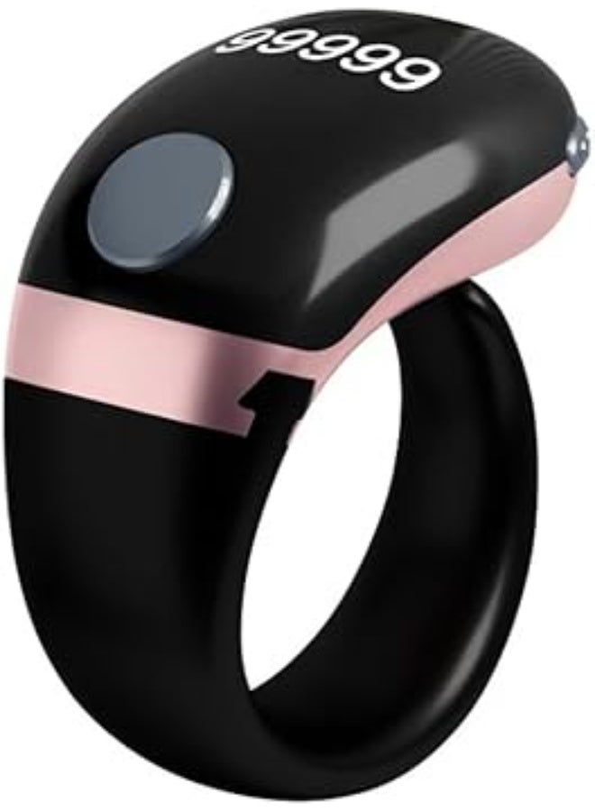 تي بي سون خاتم تسبيح إلكتروني ذكي بشاشة OLED وعدّاد تسبيح رقمي، خفيف الوزن ببطارية كبيرة، تصميم أنيق لون وردي، مناسب لهدية رمضان وعيد الفطر، سبحة إلكترونية حديثة، خاتم المغفرة والحظ - Image 1