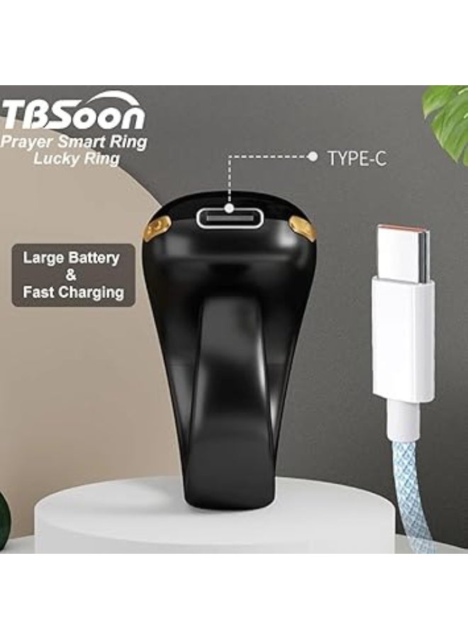 تي بي سون خاتم تسبيح إلكتروني ذكي بشاشة OLED وعدّاد تسبيح رقمي، خفيف الوزن ببطارية كبيرة، تصميم أنيق لون وردي، مناسب لهدية رمضان وعيد الفطر، سبحة إلكترونية حديثة، خاتم المغفرة والحظ - Image 3