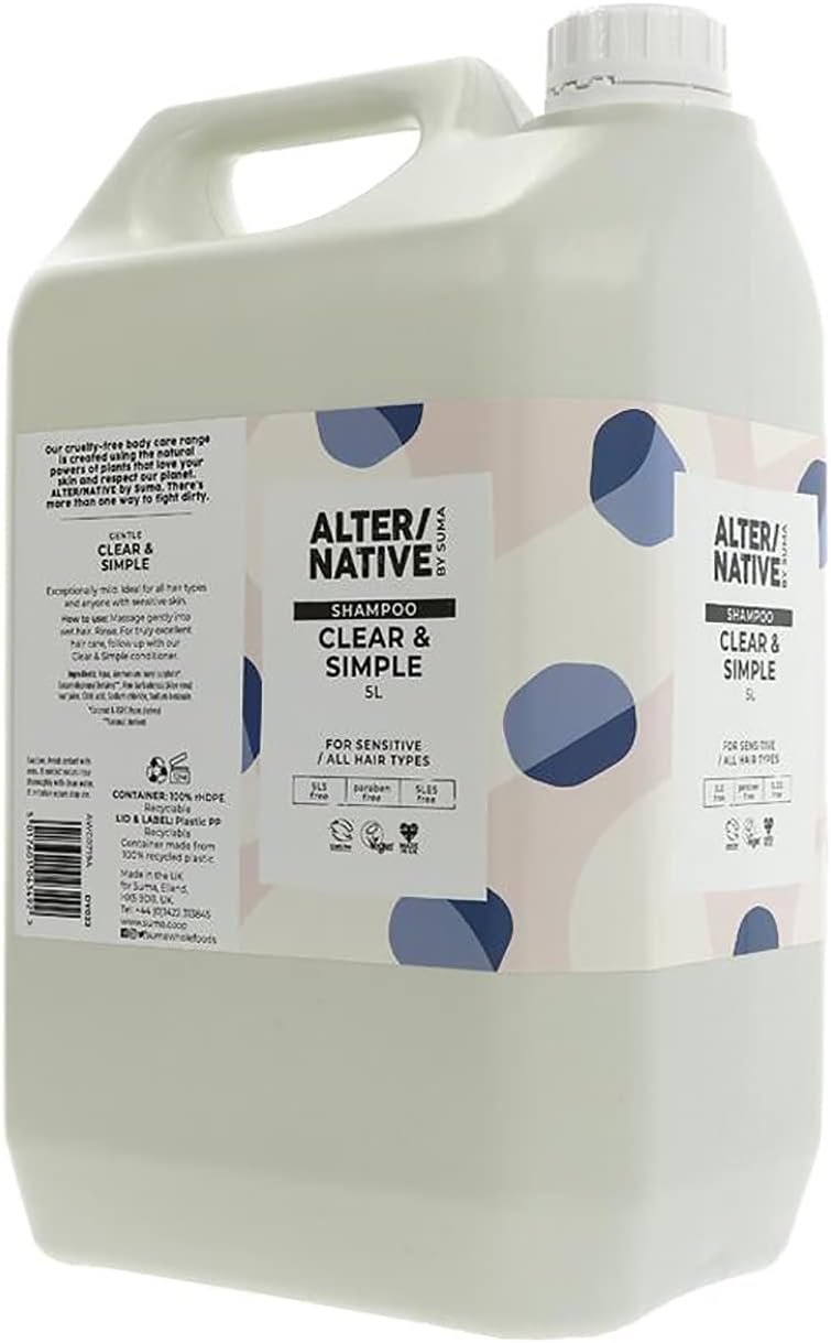 AlterNative Natural PlantPowered Cruelty Free Shampoo Clear Simple 5 Litre