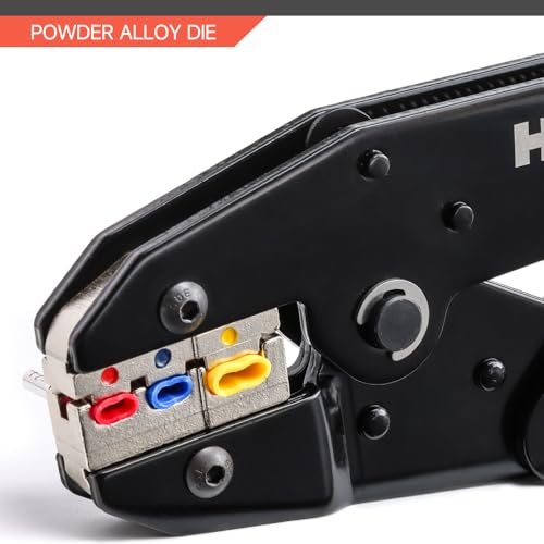 HKS Crimping Tool For Insulated Electrical Connectors - Ratcheting Wire Crimpers - AWG 22-10 (0.5-6.0mm²) - Ratchet Terminal Crimper - Electrical Crimping Tool - Image 5