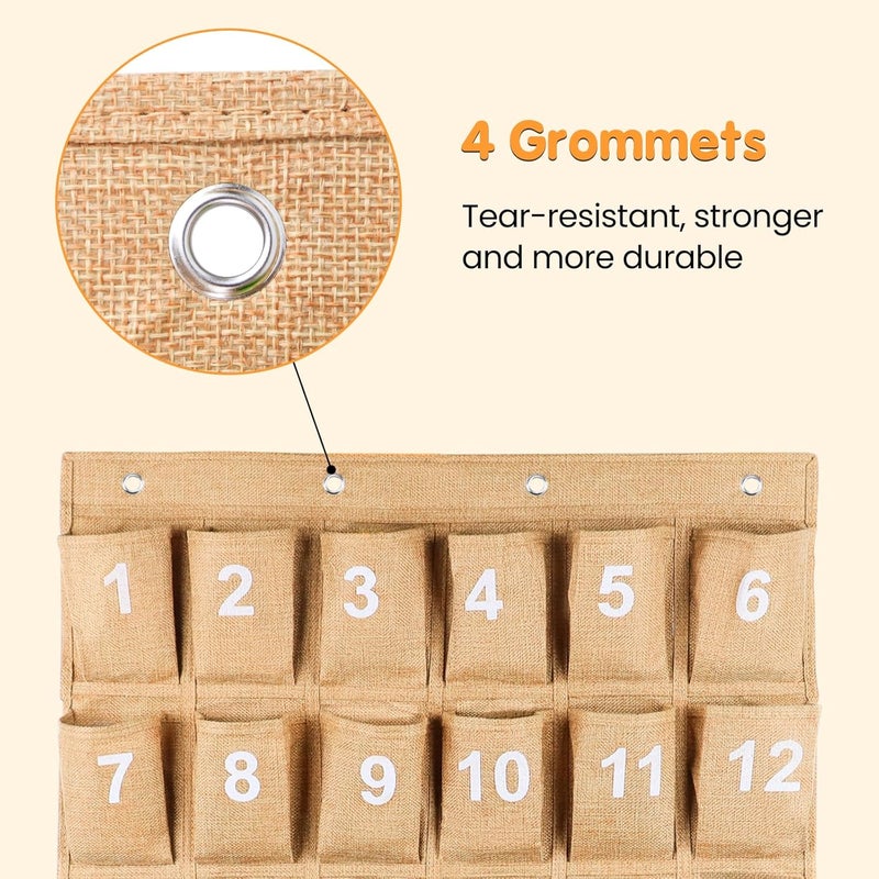 Eamay 30 Numbered Classroom Pocket Charts for Cell Phones and Calculators Holder Wall Door Mount Hanging Organizer - Image 5