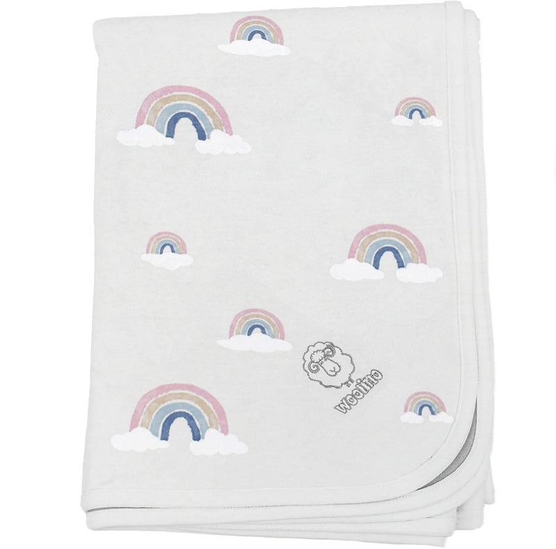 Woolino Woolino Toddler Blanket  Merino Wool and Organic Cotton Baby Blanket for Girls and Boys  4 Season  525 x 40  Rainbow 