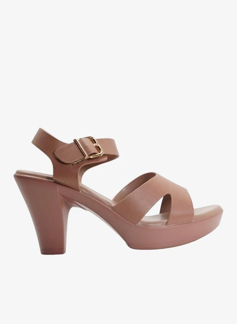 Michelle Morgan Pink 092-3066 Michelle Morgan Ladies High Heel Backstrap Sandals 514RL519 Pink for Women | Best Price UAE
