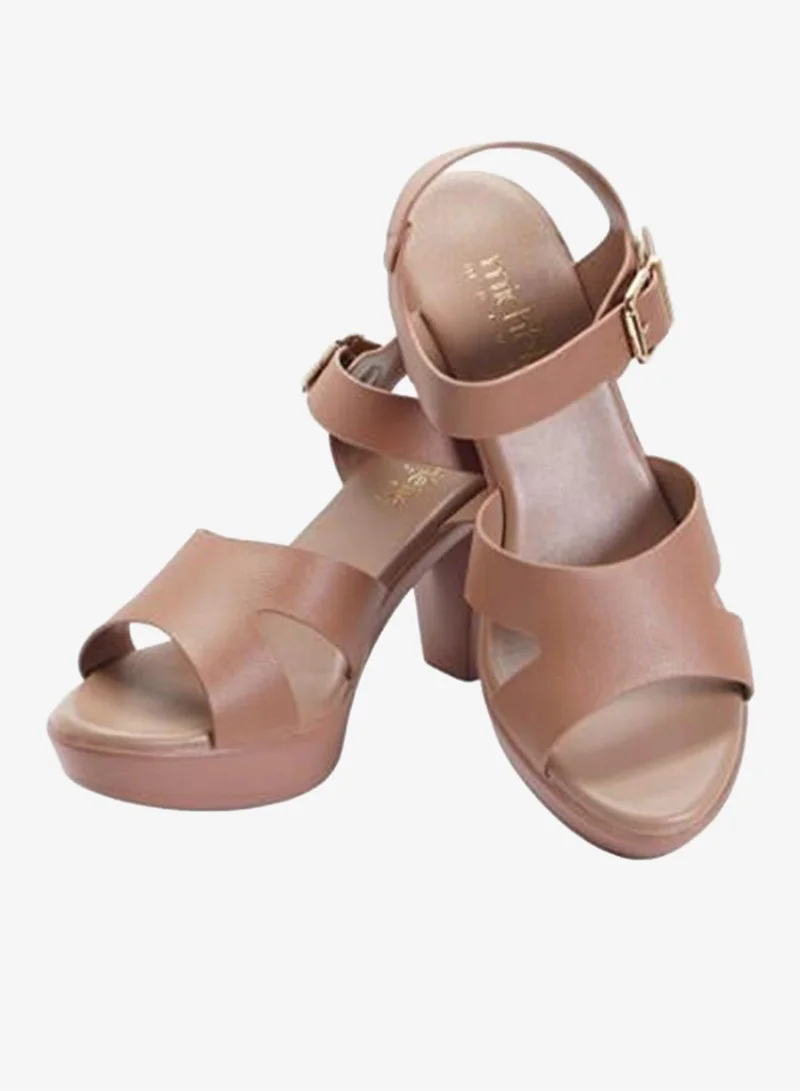 Michelle Morgan Pink 092-3066 Michelle Morgan Ladies High Heel Backstrap Sandals 514RL519 Pink for Women | Best Price UAE