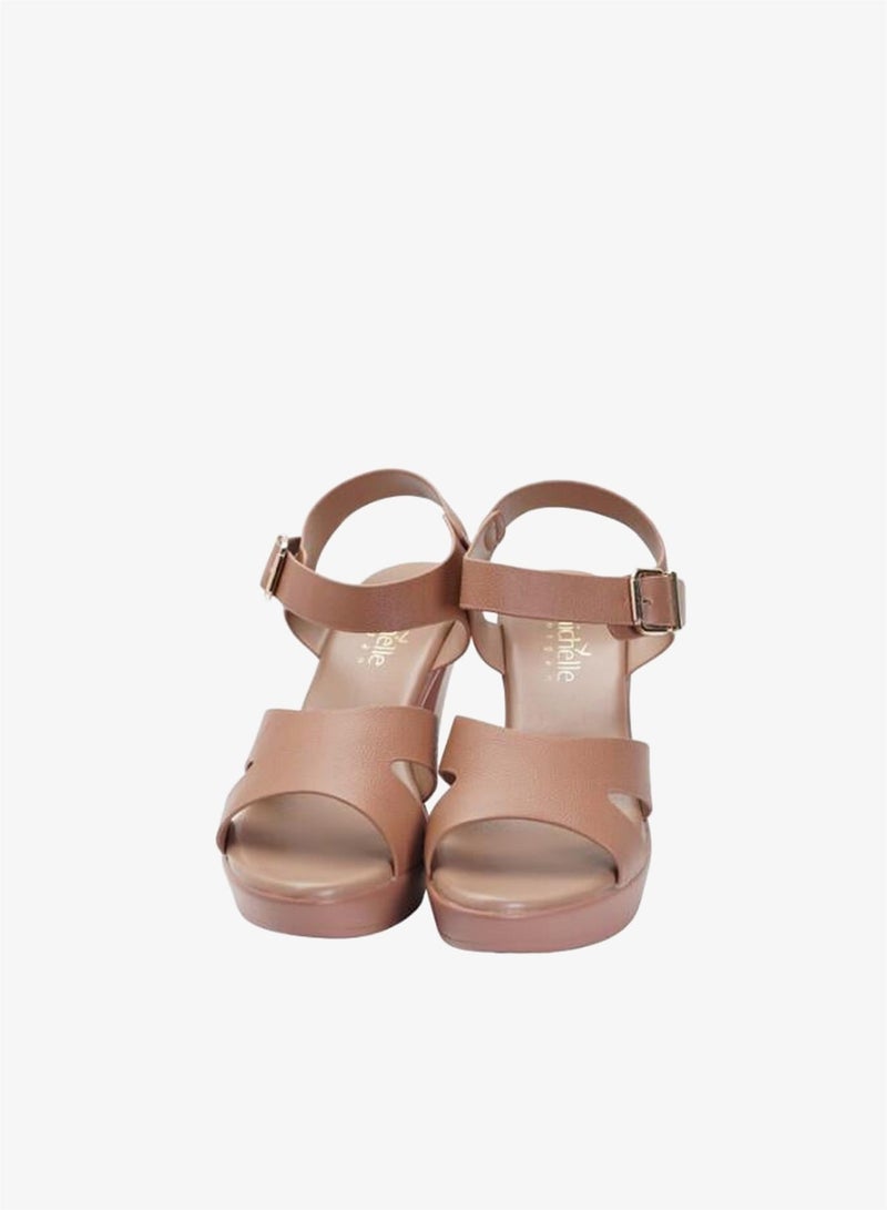 ميشيل مورجان 092-3066 Michelle Morgan Ladies High Heel Backstrap Sandals 514RL519 Pink - Image 1