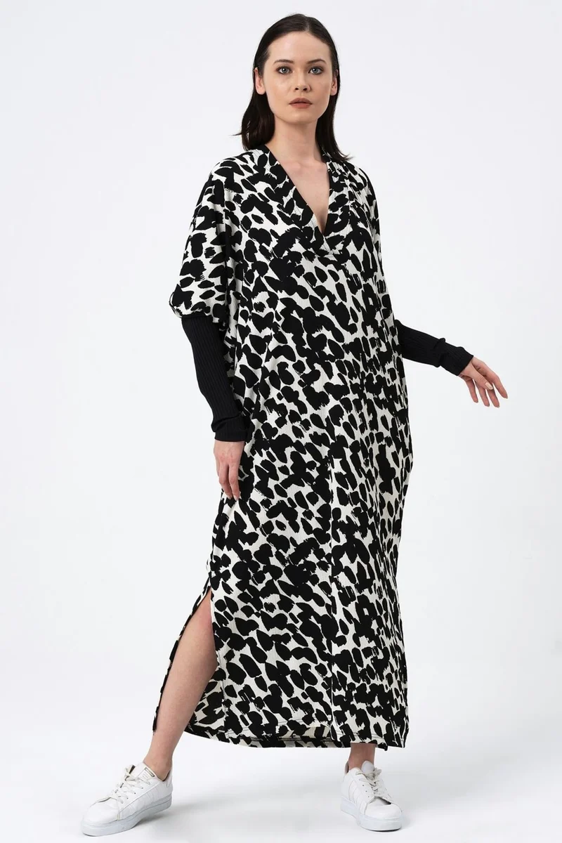 الكسندر جاردي Patterned Slit Long Dress (B22-7005B)