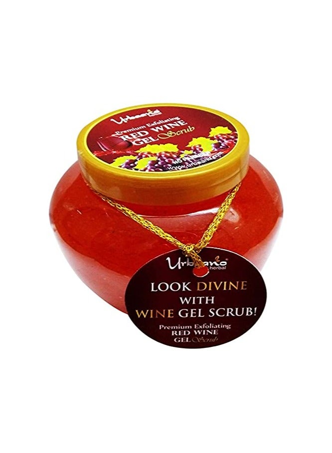 Urbaano Herbal Red Wine Gel Scrub for Face Body Exfoliating Polishing De Tan Nourishing Skin Tightening - Image 1