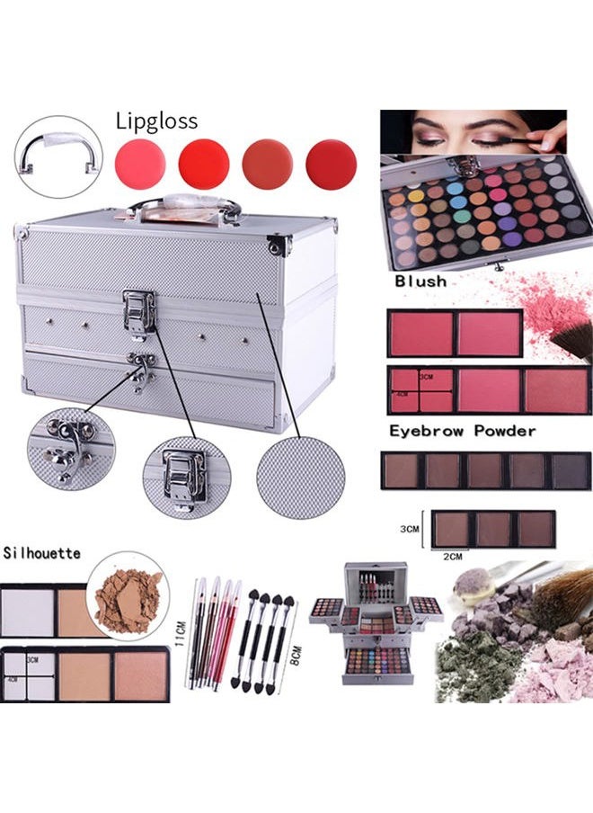 PhantomSky - Professional 132 Colors All-in-one Makeup Palette Cosmetic Contouring Kit Combination with Eyeshadow, Cream Concealer, Eyebrow Powder, Lip Gloss Blusher and Pressed Powder - Image 1
