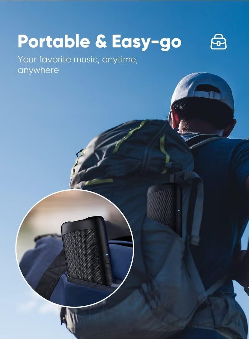 سايبوريس مكبر صوت بلوتوث، مكبر صوت مقاوم للماء IPX5 مع صوت عالي الدقة، اقتران TWS، BT5.3، مكبرات صوت لاسلكية محمولة للمنزل والحفلات والأنشطة الخارجية والشاطئ والأجهزة الإلكترونية وهدية عيد الميلاد (أسود) - Image 5