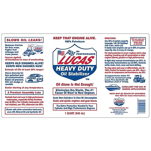 Lucas Oil 10001 Heavy Duty Oil Stabilizer - 1 Quart - Image 3
