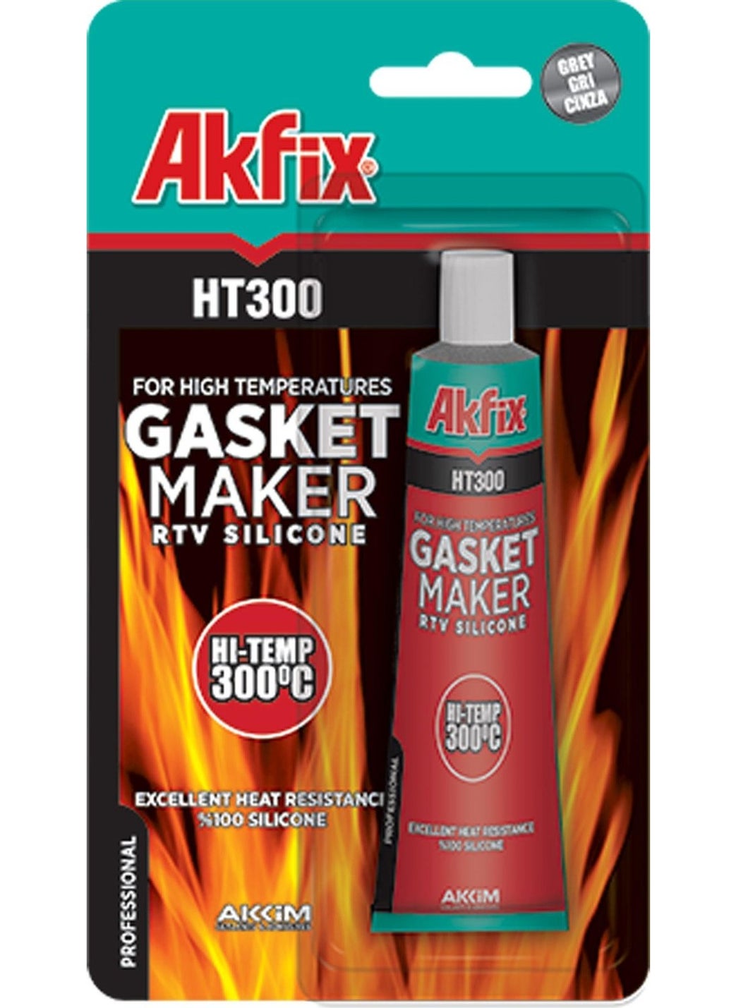 AKFIX - HT300 High Temperature Silicone Liquid Gasket 50ml Tube Red - Image 1
