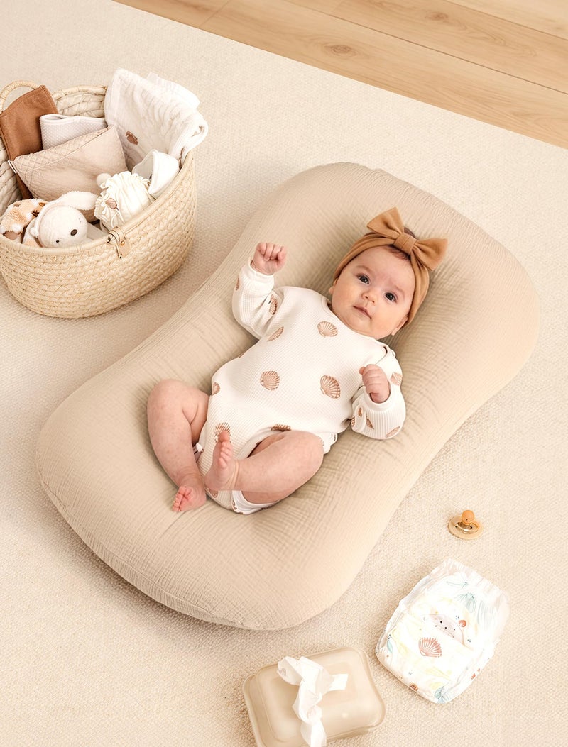 Termichy Baby Lounger Cover Muslin: Soft Cotton Slipcover for Snuggle Me Lounger - Removable & Machine Washable for Daily Use - Zipper-Free & Skin-Friendly for Newborn Girls and Boys - Image 2