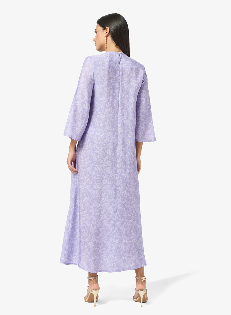 Khizana Monochrome Printed Jalabiya