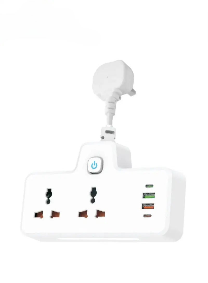 Captaintech Travel Plug Adapter with USB C US to UK Ireland Plug Adapter Type G Travel Adapter with 2 Outlets 2 USB C&2USB A Ports for Scotland London England British Irish Kenya Dubai Travel - Image 1