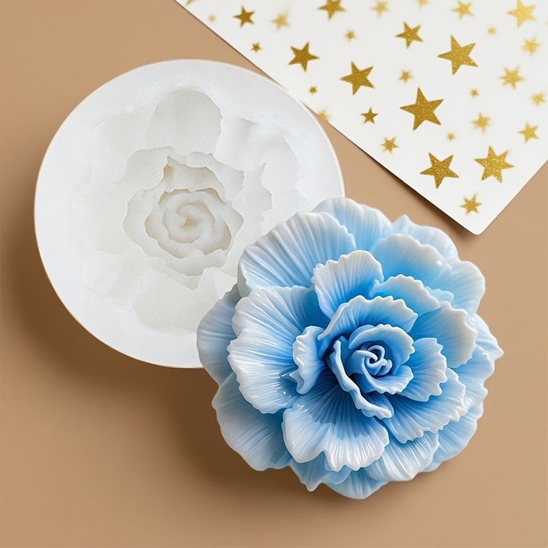 Carnation White 3D Floral Silicone Mold Non Stick For Resin Candle Soap - Image 1