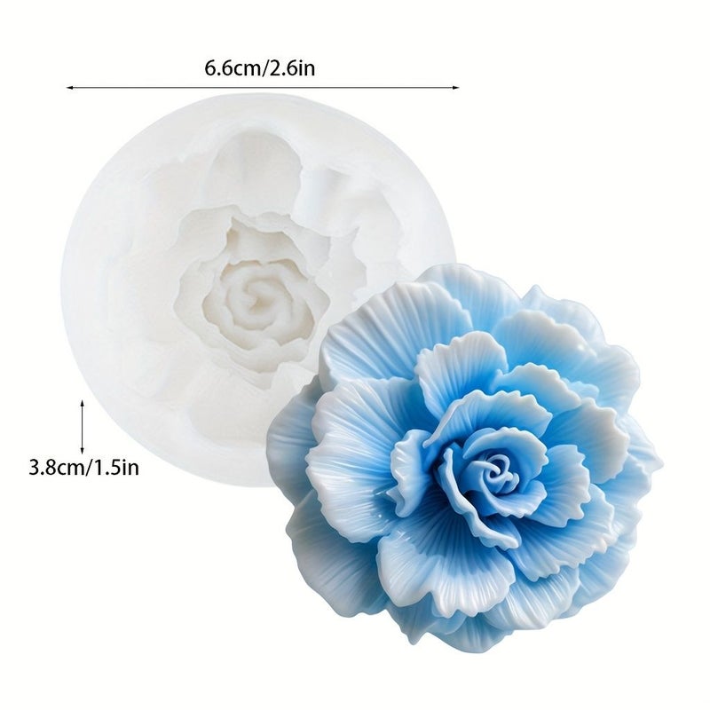 Carnation White 3D Floral Silicone Mold Non Stick For Resin Candle Soap - Image 4