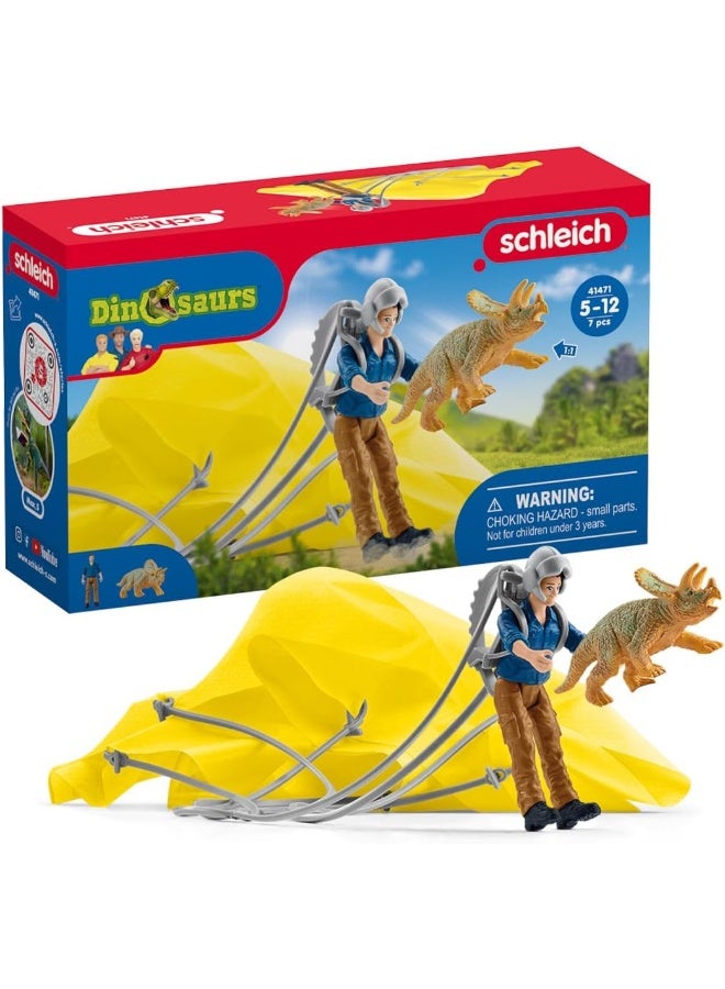 Schleich Dinosaurs Parachute Rescue Playset (7 Pieces) - Image 2
