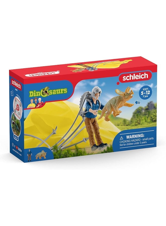Schleich Dinosaurs Parachute Rescue Playset (7 Pieces) - Image 3
